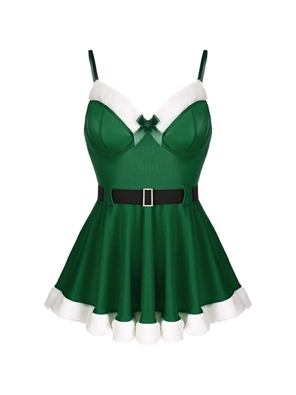 🥵🥵HOT Christmas Queen Lingerie Sexy Santa Set Babydoll Chemise Sleepwear NWT